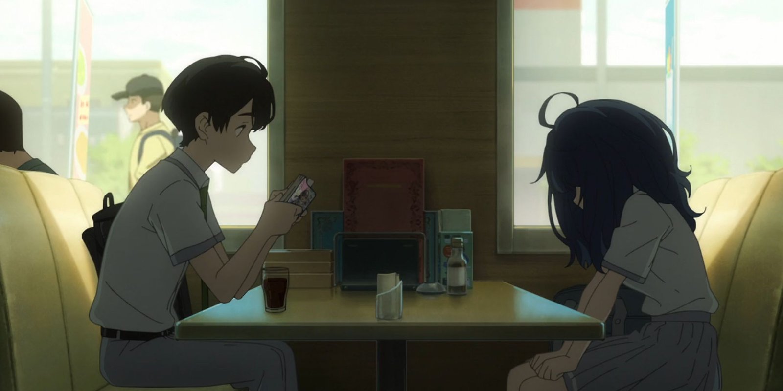 too many losing heroines episode 1 anna and kazuhiko sitting at table