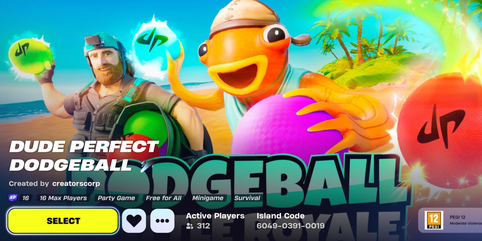 fortnite dudeperfect dodgeball island