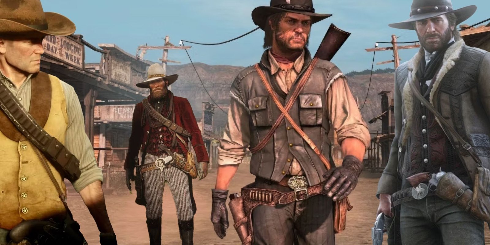 A collage of the best outfits in Red Dead Redemption 2