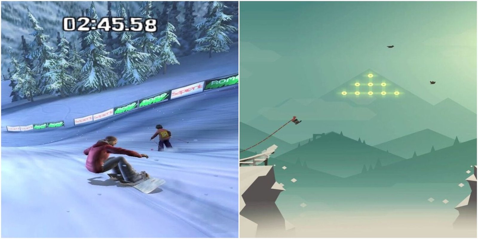 (Left) SSX On Tour (Right) Alto's Adventure