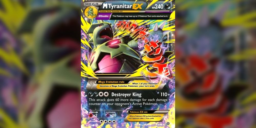 pokemon tcg mega tyranitar ex darkness type card.