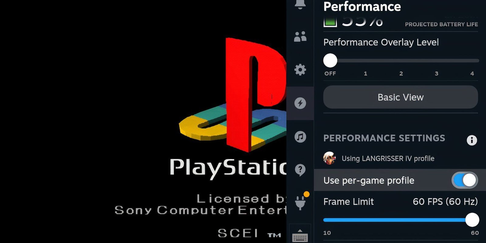 EmuDeck - Adjusting framerate on the Steam Deck for PS1 games