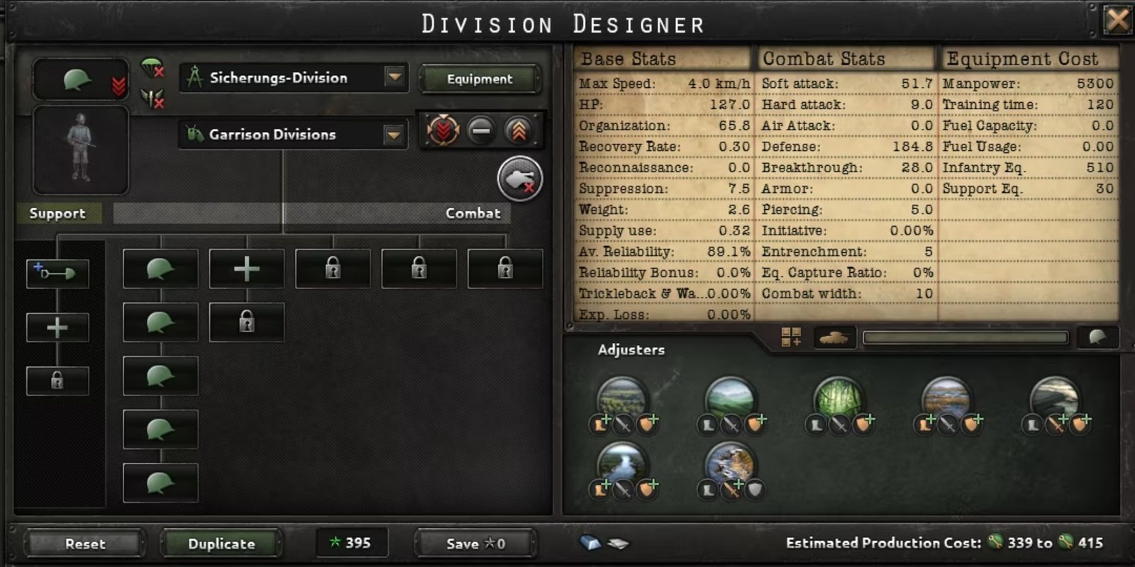 Hearts of Iron 4 10-Width Infantry Division Template