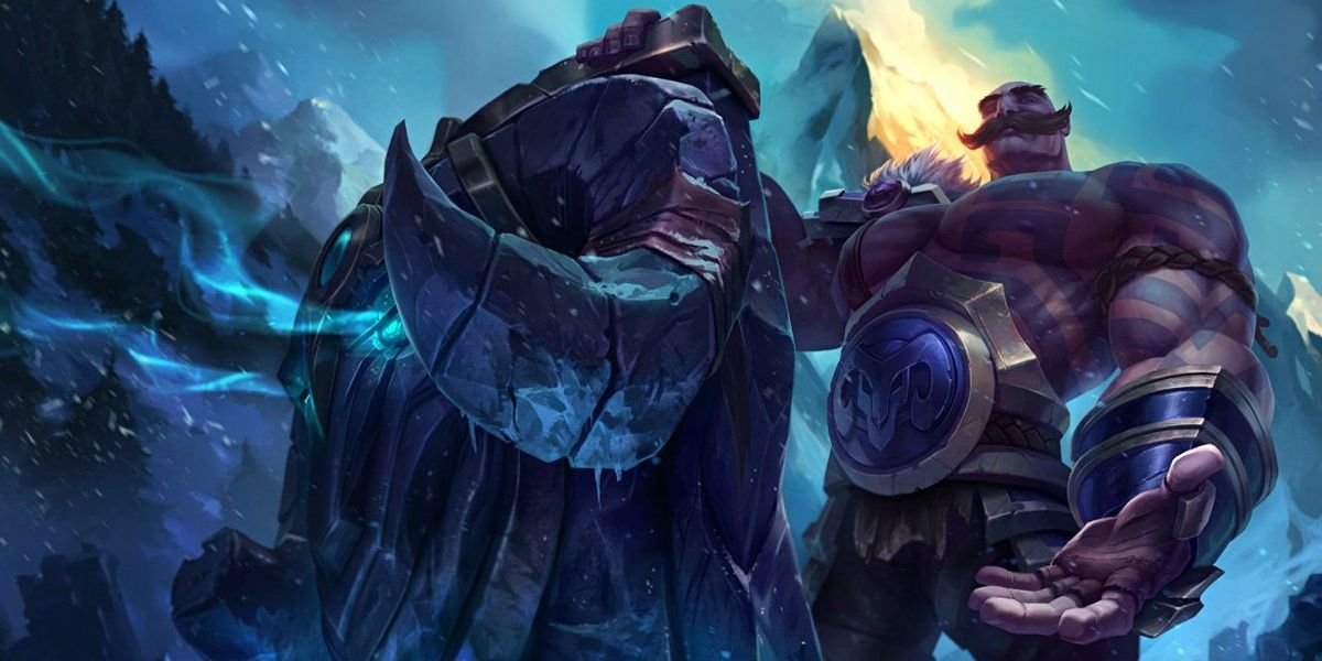 Braum offers his protection in his League of Legends splash art.