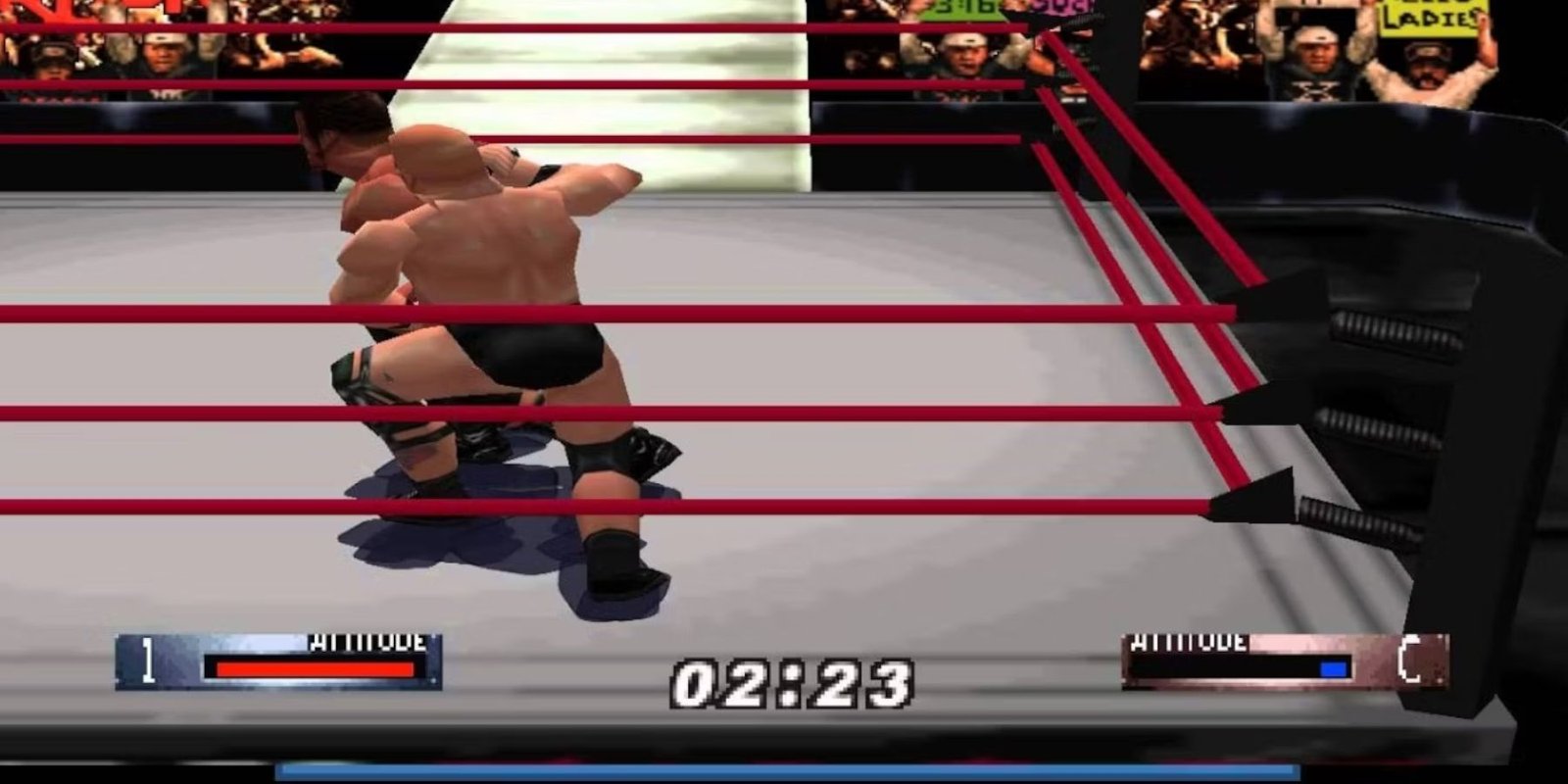 WWF WrestleMania 2000 Austin back grapples The Rock