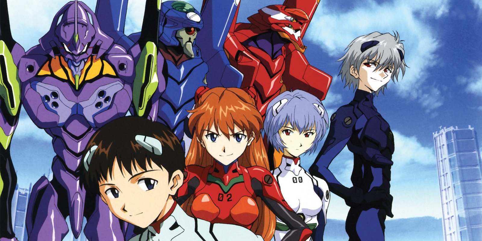 The Main cast of Neon Genesis Evangelion & their Mechs