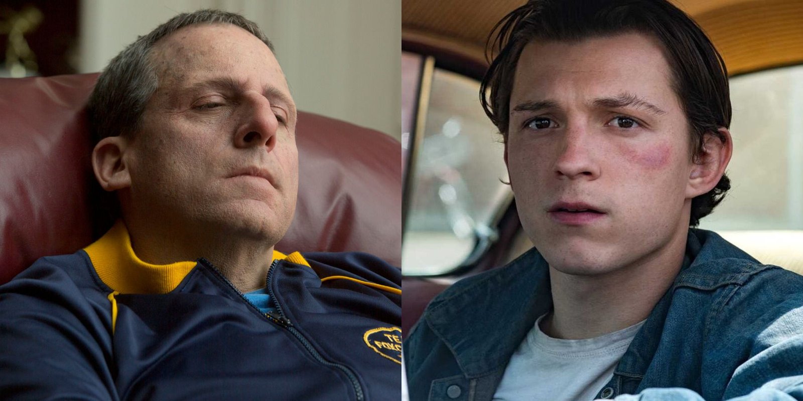 Steve Carell in Foxcatcher and Tom Holland in The Devil All The Time