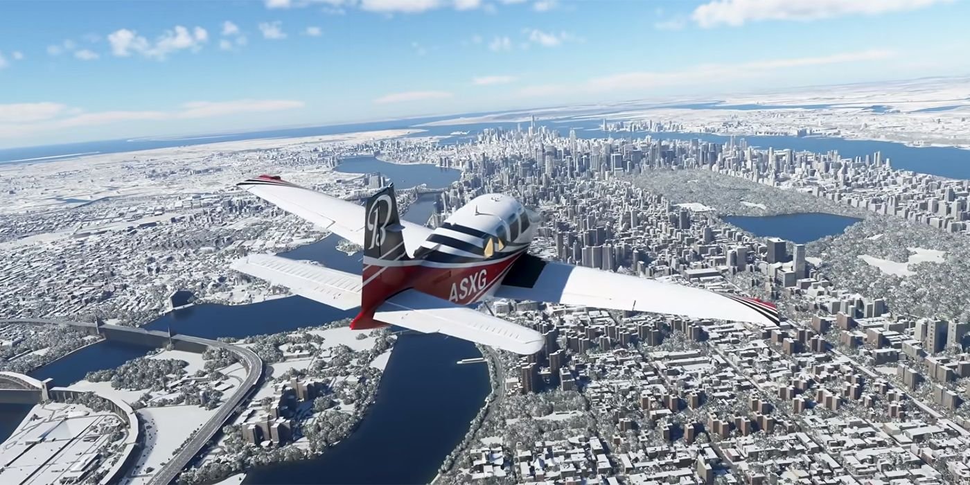 microsoft flight simulator new york snow