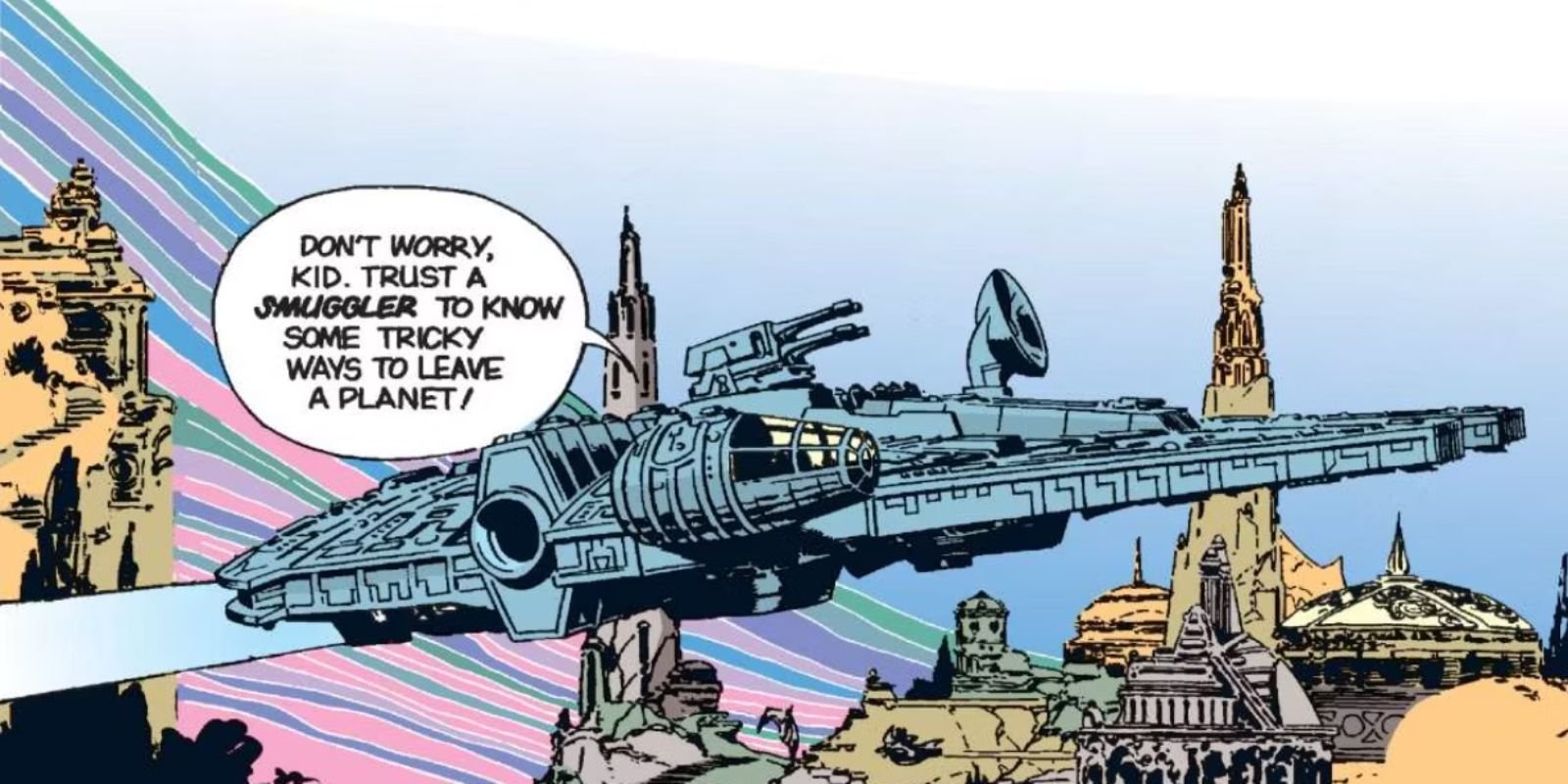 Classic Star Wars comic book with Millennium Falcon