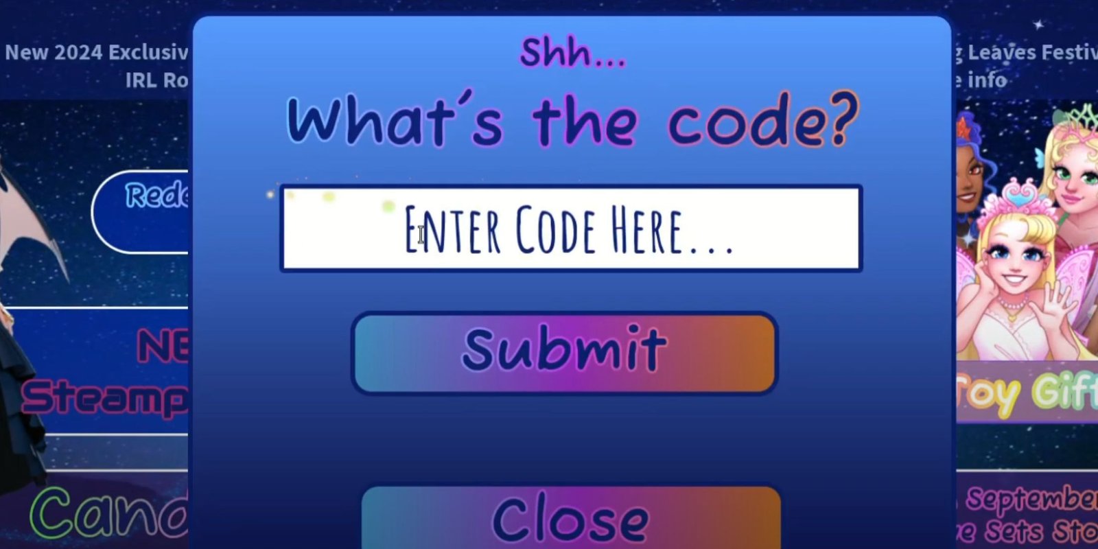 Royale High the codes tab