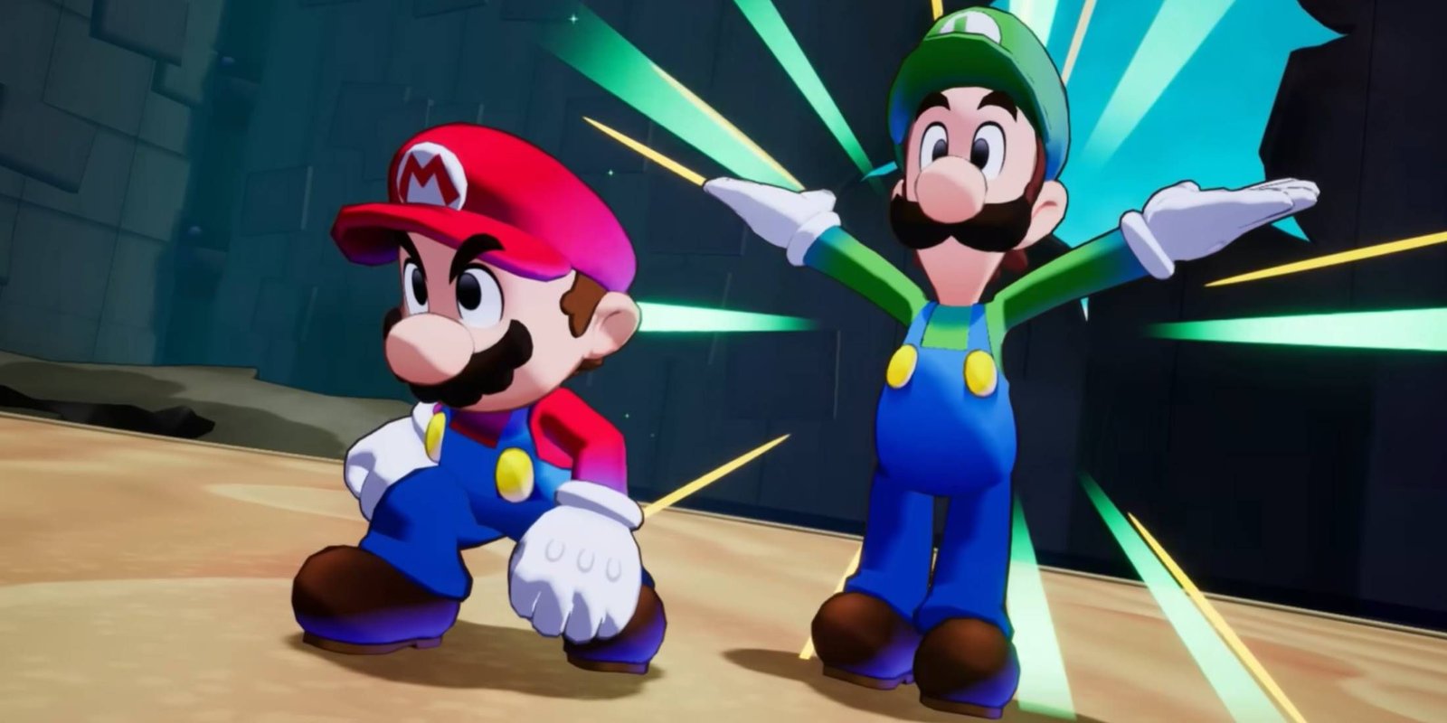 Mario & Luigi after successfully landing on an island in Mario & Luigi: Brothership