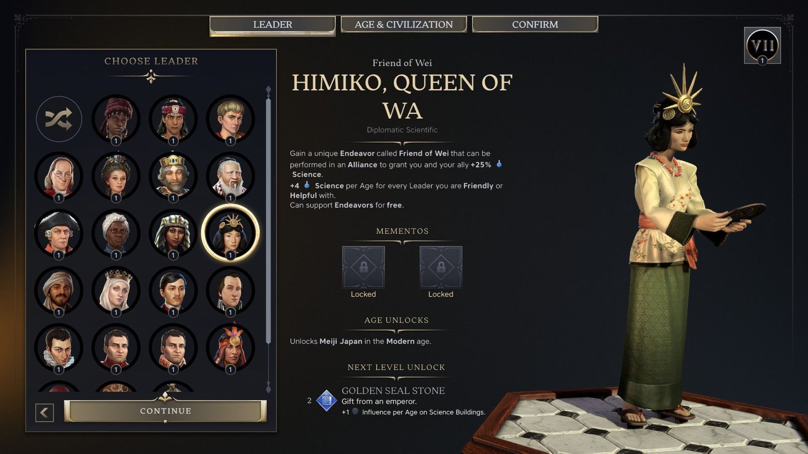 Himiko Queen of Wa_Leader Overview_Civ 7