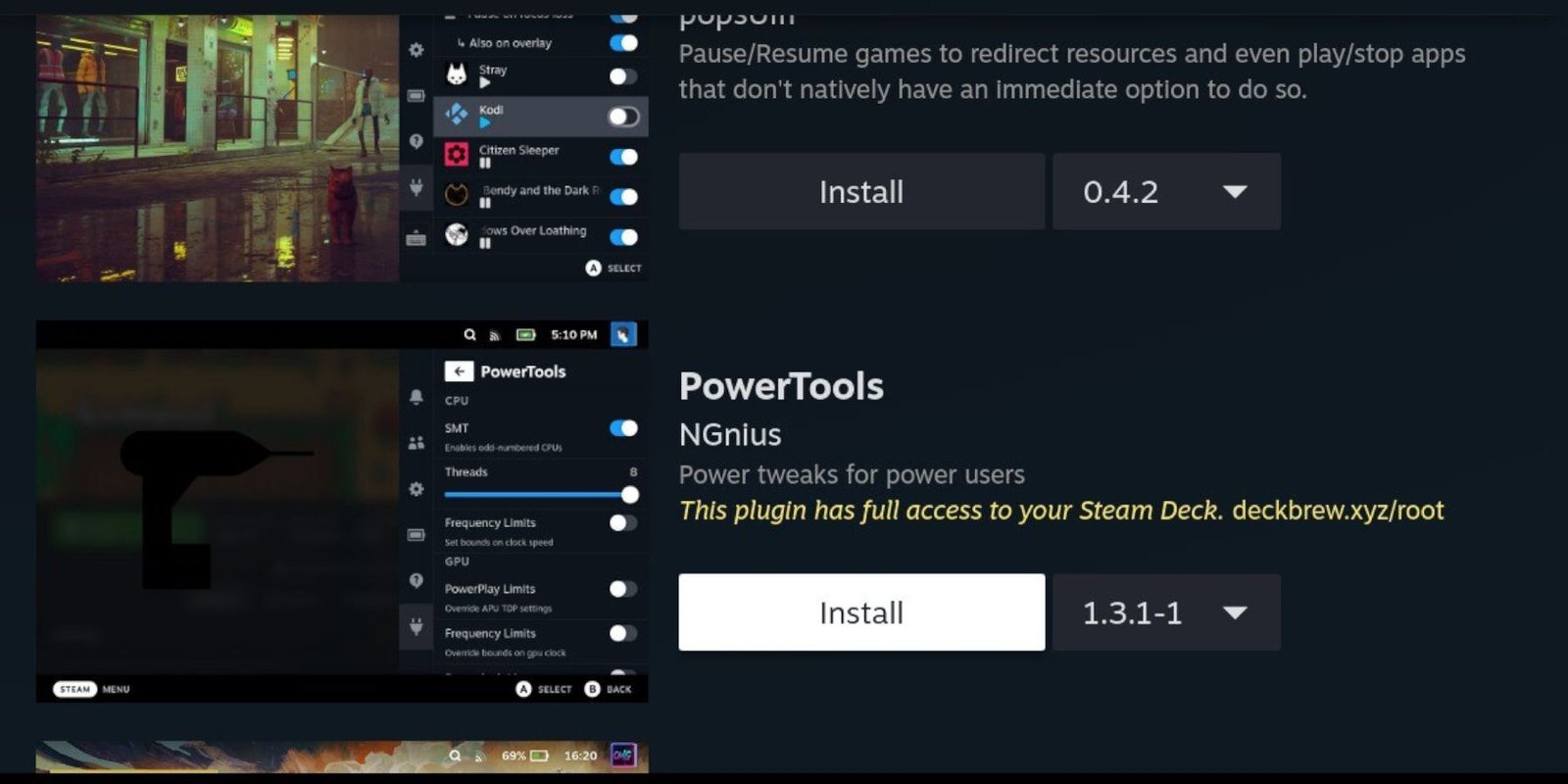 Steam Deck - install  PowerTools